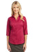 Port Authority L6290 Womens Wrinkle Resistant 3/4 Sleeve Button Down Shirt Raspberry Pink Front