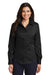 Port Authority L638 Womens Wrinkle Resistant Long Sleeve Button Down Shirt Black Front
