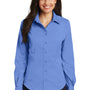 Port Authority Womens Wrinkle Resistant Long Sleeve Button Down Shirt - Ultramarine Blue - Closeout