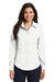 Port Authority L638 Womens Wrinkle Resistant Long Sleeve Button Down Shirt White Front