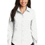 Port Authority Womens Wrinkle Resistant Long Sleeve Button Down Shirt - White - Closeout