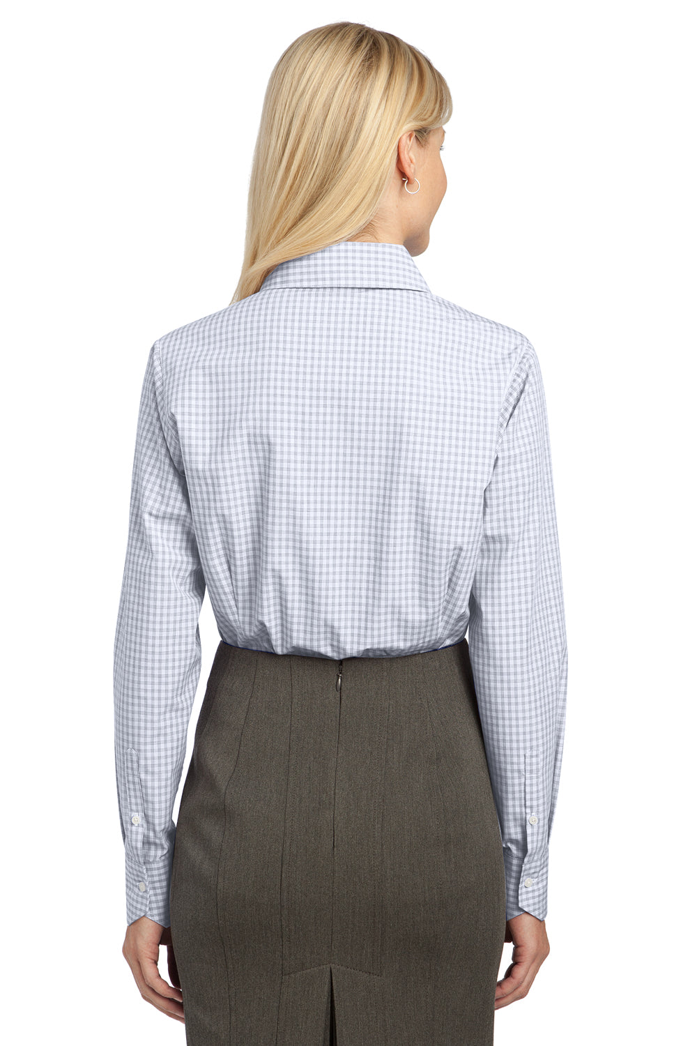 Port Authority L639 Womens Easy Care Wrinkle Resistant Long Sleeve Button Down Shirt White Back