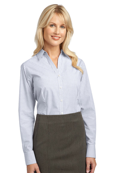 Port Authority L639 Womens Easy Care Wrinkle Resistant Long Sleeve Button Down Shirt White Front