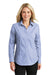 Port Authority L640 Womens Easy Care Wrinkle Resistant Long Sleeve Button Down Shirt Chambray Blue Front