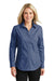 Port Authority L640 Womens Easy Care Wrinkle Resistant Long Sleeve Button Down Shirt Deep Blue Front