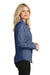 Port Authority L640 Womens Easy Care Wrinkle Resistant Long Sleeve Button Down Shirt Deep Blue Side