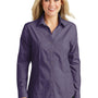 Port Authority Womens Easy Care Wrinkle Resistant Long Sleeve Button Down Shirt - Grape Harvest Purple - Closeout