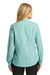 Port Authority L654 Womens Easy Care Wrinkle Resistant Long Sleeve Button Down Shirt Green/Aqua Blue Back