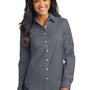 Port Authority Womens SuperPro Oxford Wrinkle Resistant Long Sleeve Button Down Shirt - Black