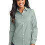 Port Authority Womens SuperPro Oxford Wrinkle Resistant Long Sleeve Button Down Shirt - Green