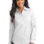Port Authority Womens SuperPro Oxford Wrinkle Resistant Long Sleeve Button Down Shirt - White