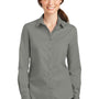 Port Authority Womens SuperPro Wrinkle Resistant Long Sleeve Button Down Shirt - Monument Grey