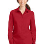 Port Authority Womens SuperPro Wrinkle Resistant Long Sleeve Button Down Shirt - Rich Red