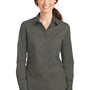 Port Authority Womens SuperPro Wrinkle Resistant Long Sleeve Button Down Shirt - Sterling Grey