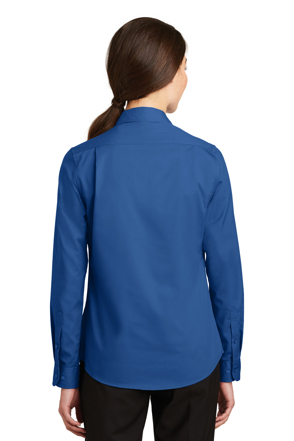 Port Authority L663 Womens SuperPro Wrinkle Resistant Long Sleeve Button Down Shirt Royal Blue Back