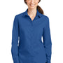 Port Authority Womens SuperPro Wrinkle Resistant Long Sleeve Button Down Shirt - True Blue