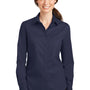 Port Authority Womens SuperPro Wrinkle Resistant Long Sleeve Button Down Shirt - True Navy Blue