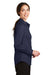Port Authority L663 Womens SuperPro Wrinkle Resistant Long Sleeve Button Down Shirt Navy Blue Side