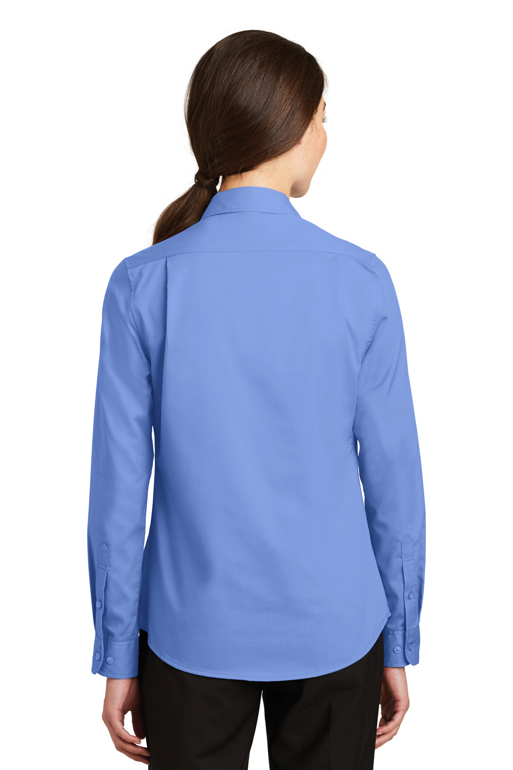 Port Authority L663 Womens SuperPro Wrinkle Resistant Long Sleeve Button Down Shirt Ultramarine Blue Back