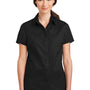 Port Authority Womens SuperPro Wrinkle Resistant Short Sleeve Button Down Shirt - Black
