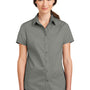Port Authority Womens SuperPro Wrinkle Resistant Short Sleeve Button Down Shirt - Monument Grey