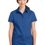 Port Authority Womens SuperPro Wrinkle Resistant Short Sleeve Button Down Shirt - True Blue