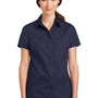 Port Authority Womens SuperPro Wrinkle Resistant Short Sleeve Button Down Shirt - True Navy Blue