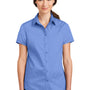 Port Authority Womens SuperPro Wrinkle Resistant Short Sleeve Button Down Shirt - Ultramarine Blue