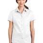 Port Authority Womens SuperPro Wrinkle Resistant Short Sleeve Button Down Shirt - White