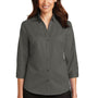 Port Authority Womens SuperPro Wrinkle Resistant 3/4 Sleeve Button Down Shirt - Sterling Grey