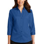 Port Authority Womens SuperPro Wrinkle Resistant 3/4 Sleeve Button Down Shirt - True Blue