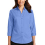 Port Authority Womens SuperPro Wrinkle Resistant 3/4 Sleeve Button Down Shirt - Ultramarine Blue