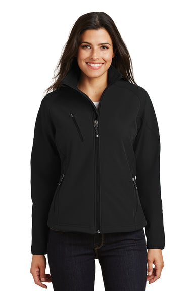 Port Authority L705 Womens Wind & Water Resistant Full Zip Jacket Black Front