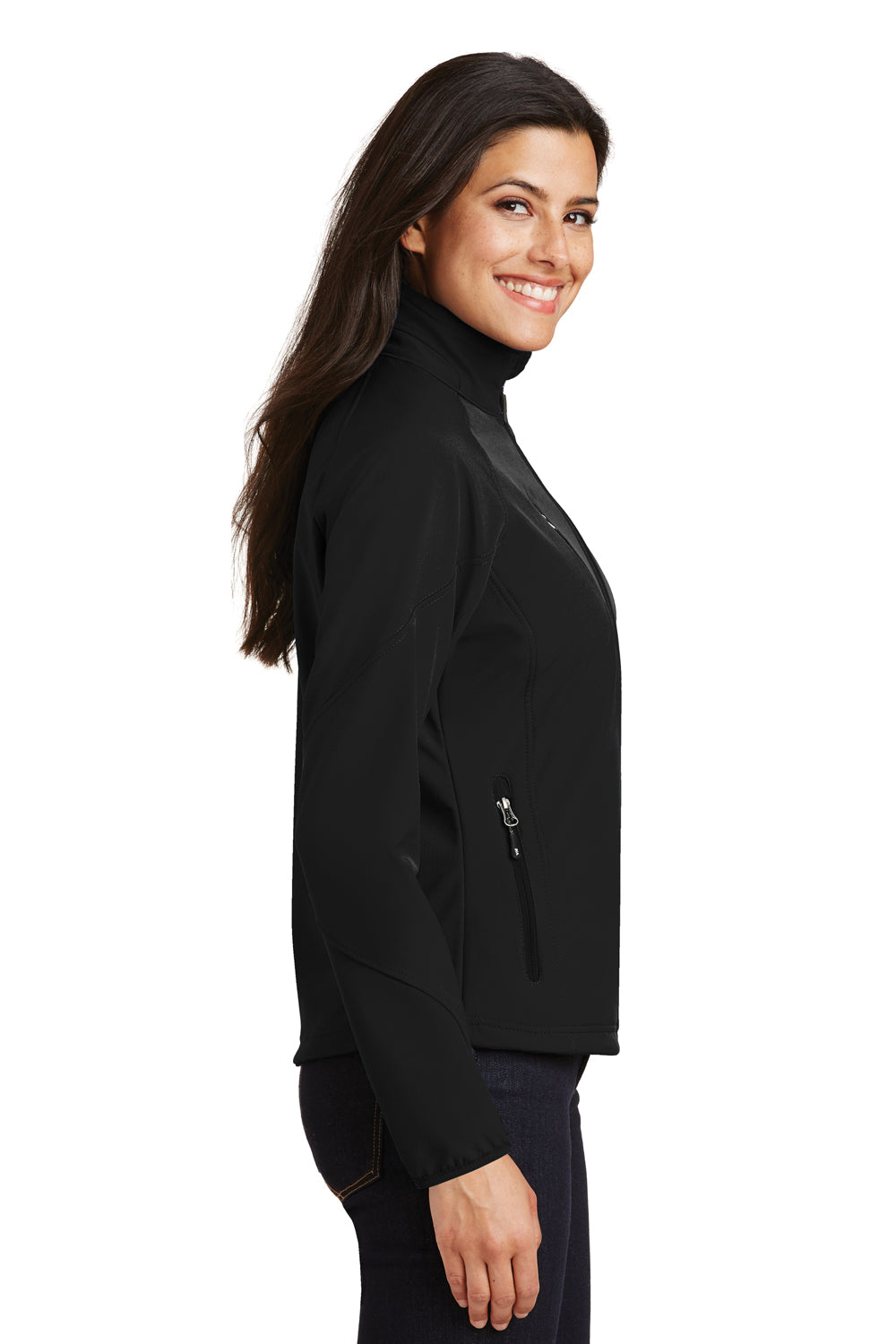 Port Authority L705 Womens Wind & Water Resistant Full Zip Jacket Black Side