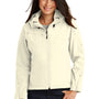 Port Authority Womens Wind & Water Resistant Full Zip Hooded Jacket - Chalk/Charcoal Grey - Closeout