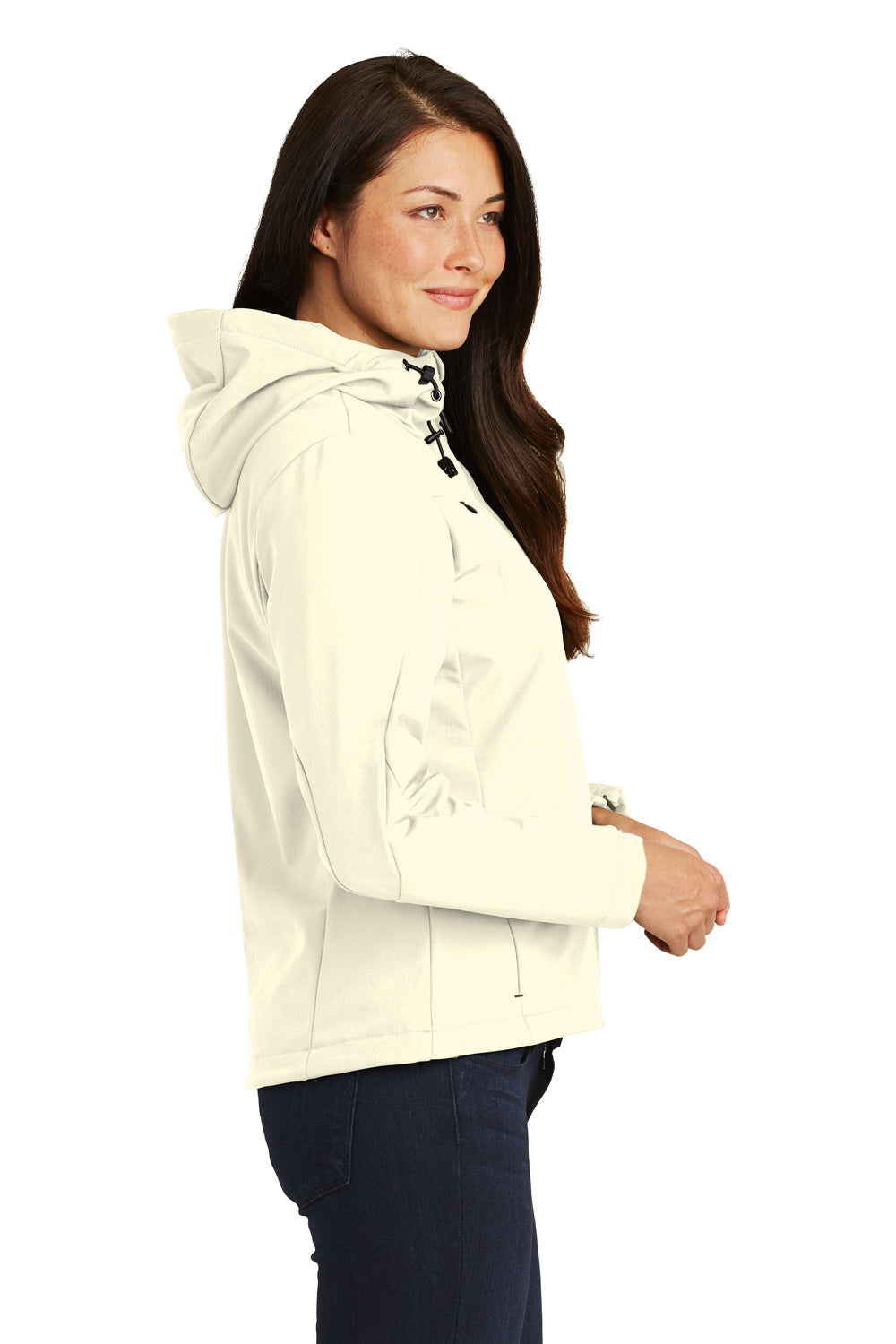 Port Authority L706 Womens Wind & Water Resistant Full Zip Hooded Jacket Chalk White Side