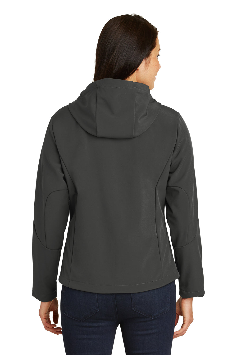Port Authority L706 Womens Wind & Water Resistant Full Zip Hooded Jacket Charcoal Grey Back