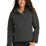 Port Authority Womens Wind & Water Resistant Full Zip Hooded Jacket - Charcoal Grey/Lemon Yellow