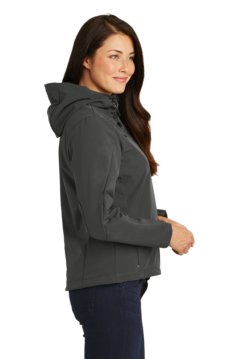 Port Authority L706 Womens Wind & Water Resistant Full Zip Hooded Jacket Charcoal Grey Side