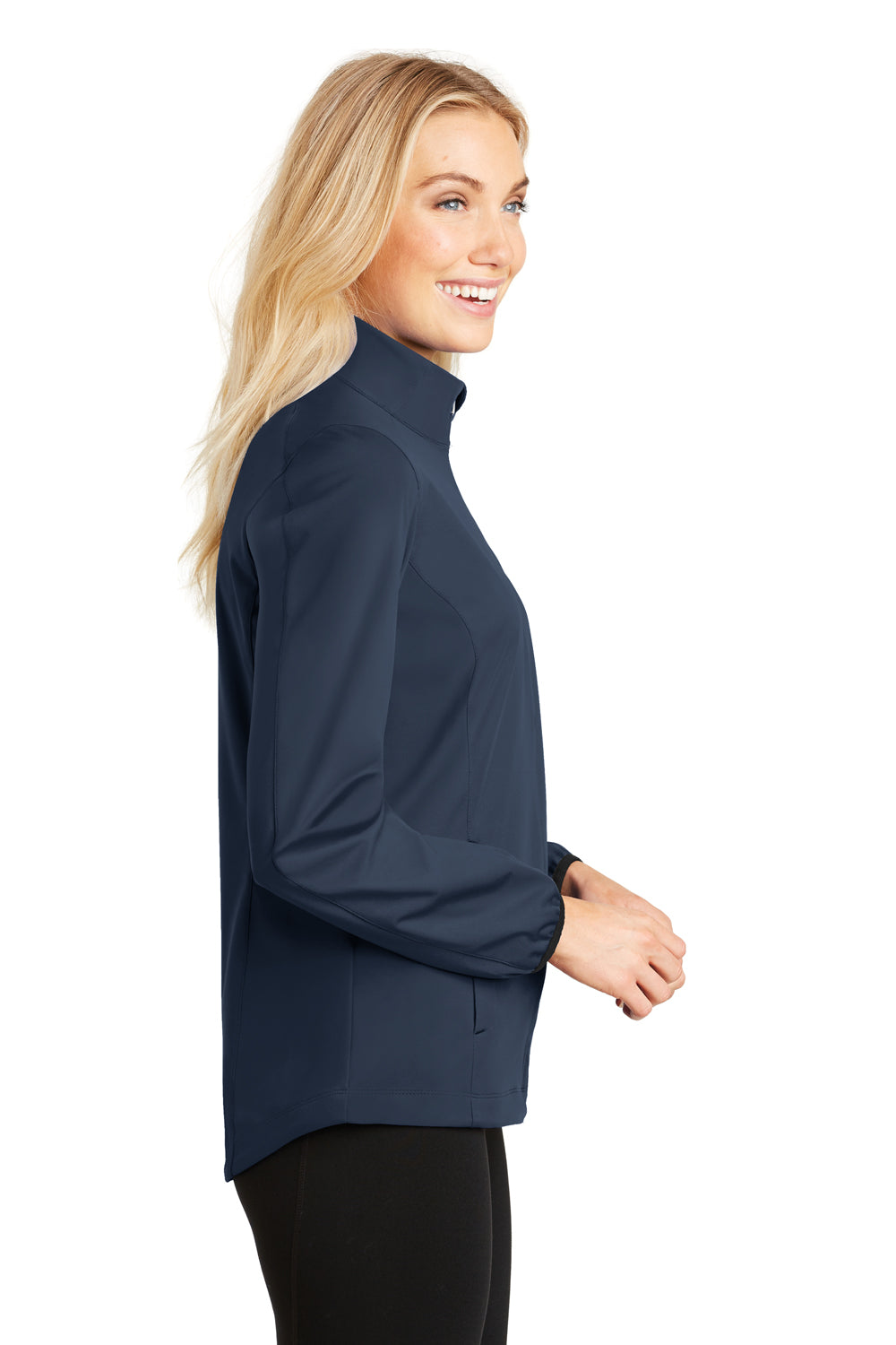 Port Authority L717 Womens Active Wind & Water Resistant Full Zip Jacket Navy Blue Side
