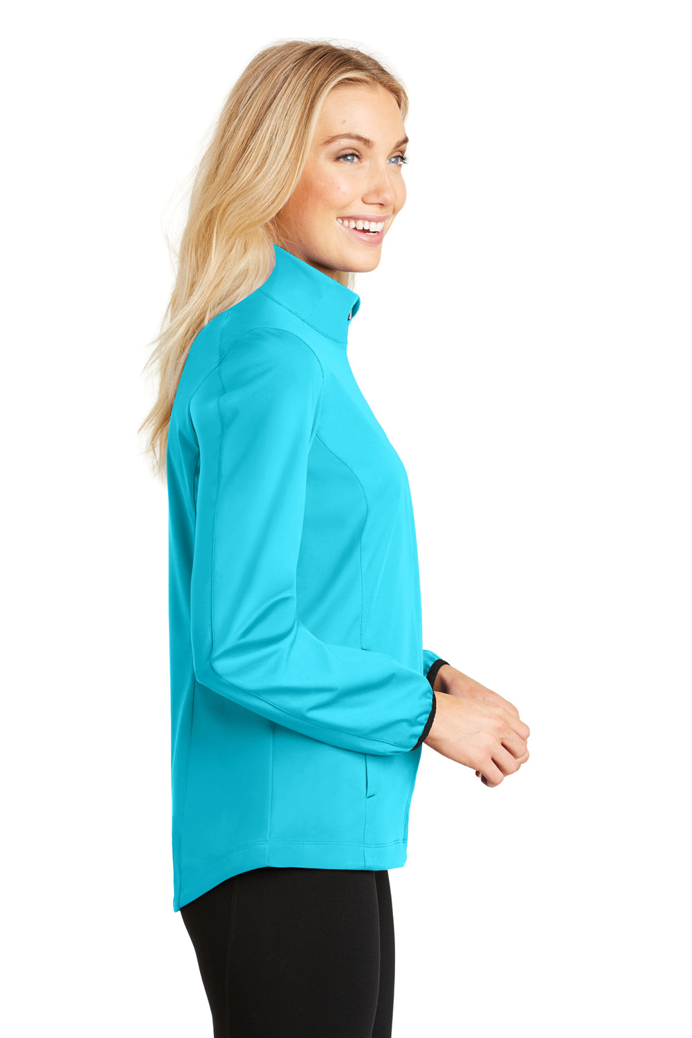 Port Authority L717 Womens Active Wind & Water Resistant Full Zip Jacket Cyan Blue Side