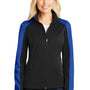 Port Authority Womens Active Wind & Water Resistant Full Zip Jacket - Deep Black/True Royal Blue - Closeout