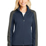 Port Authority Womens Active Wind & Water Resistant Full Zip Jacket - Dress Navy Blue/Steel Grey - Closeout