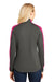 Port Authority L718 Womens Active Wind & Water Resistant Full Zip Jacket Grey Steel/Azalea Pink Back