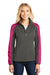 Port Authority L718 Womens Active Wind & Water Resistant Full Zip Jacket Grey Steel/Azalea Pink Front