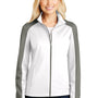 Port Authority Womens Active Wind & Water Resistant Full Zip Jacket - White/Rogue Grey - Closeout