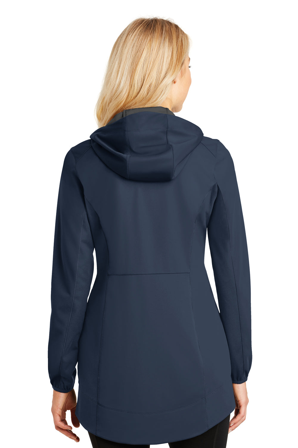 Port Authority L719 Womens Active Wind & Water Resistant Full Zip Hooded Jacket Navy Blue Back