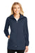 Port Authority L719 Womens Active Wind & Water Resistant Full Zip Hooded Jacket Navy Blue Front