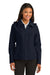 Port Authority L764 Womens Legacy Wind & Water Resistant Full Zip Hooded Jacket Navy Blue Front