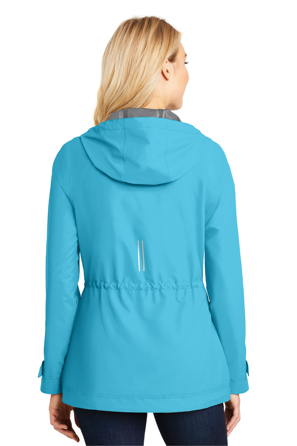 Port Authority L7710 Womens Northwest Slicker Waterproof Full Zip Hooded Jacket Isla Blue Back